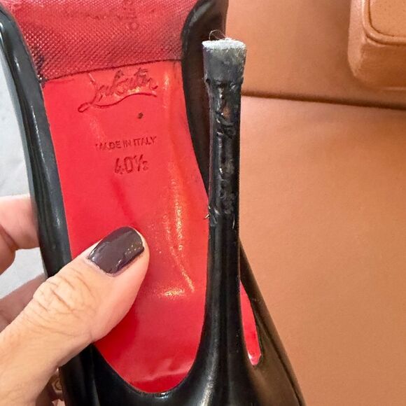 Christian Louboutin Black and Red Stiletto Heels - Picture 9 of 11